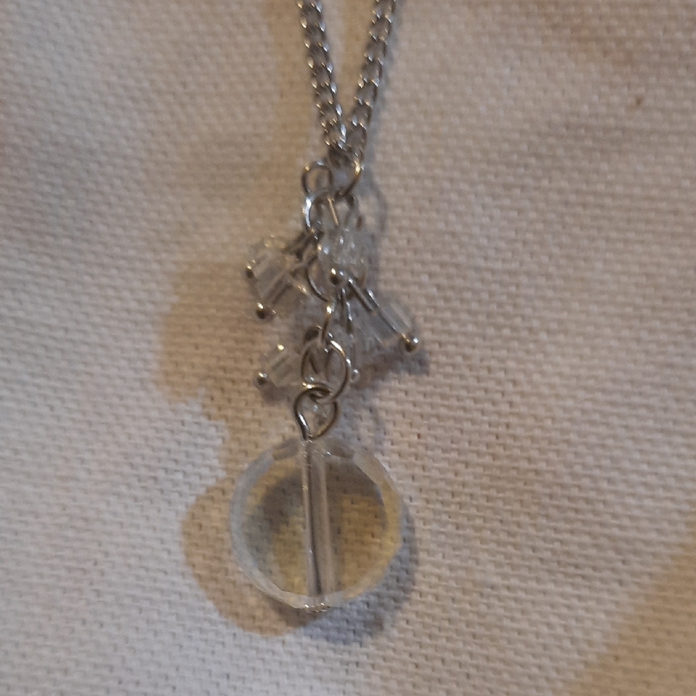Paparazzi Silver Charm Necklace With Matching Earrings